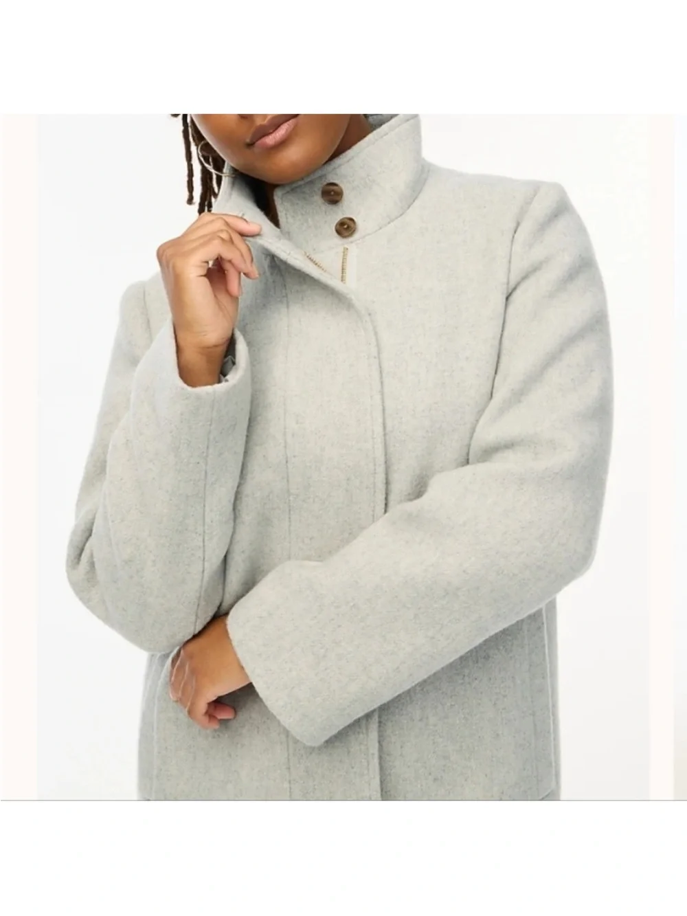 J. Crew Factory City Coat with button neck - heather dusk size 12 - Picture 2 of 14